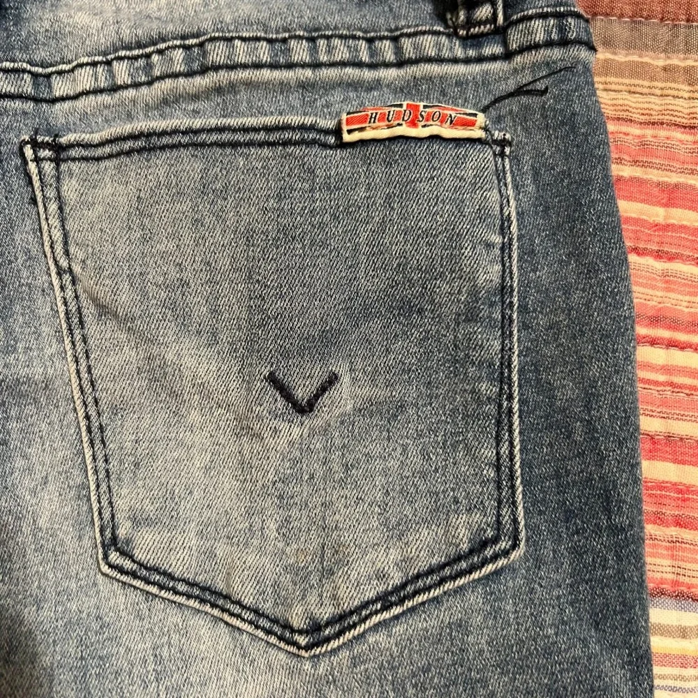 Hudson Kids Jeans Distressed Frayed Hem Skinny Blue Denim Pants Size‎ 14